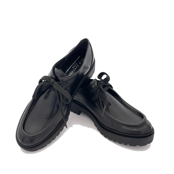 MOCASÍN CORDONES NEGRO MUJER - Luis Gonzalo 1966