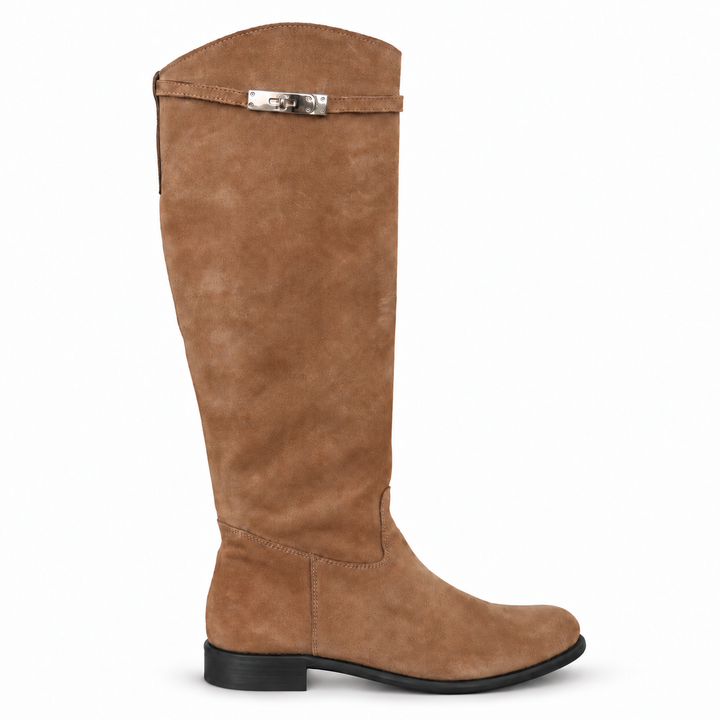 DUNKLER LEDERSTIEFEL FÜR DAMEN
