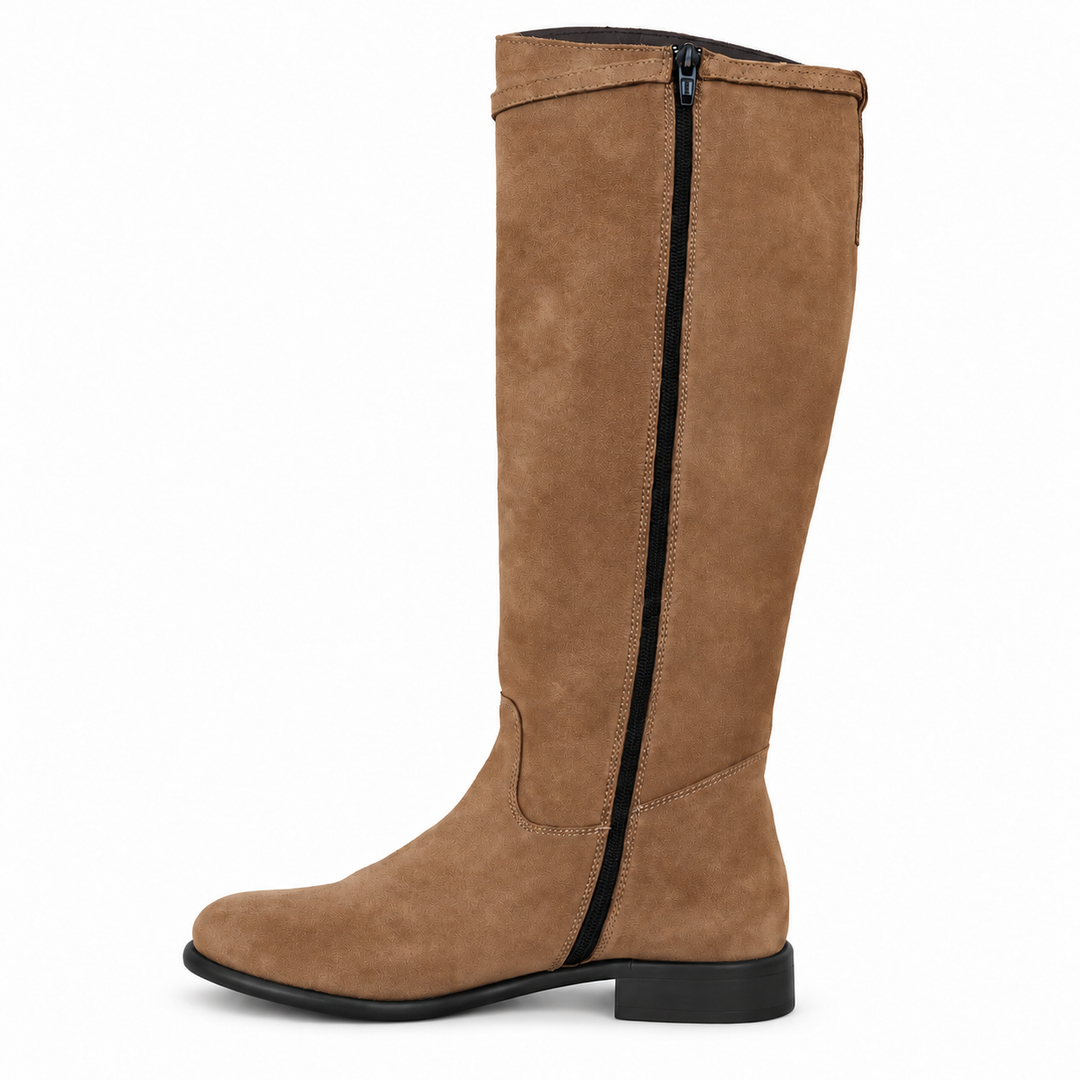 DUNKLER LEDERSTIEFEL FÜR DAMEN