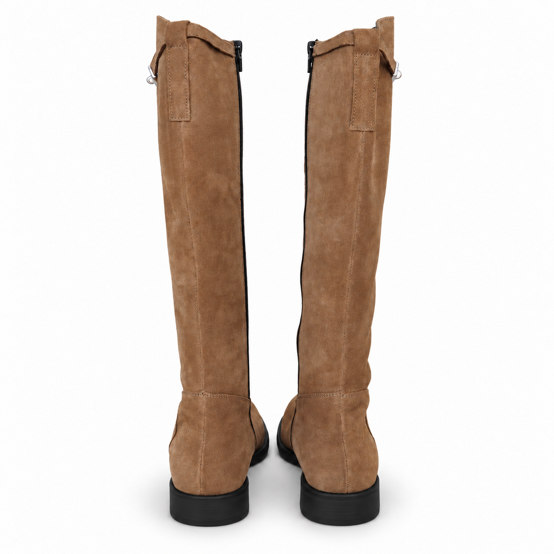 DUNKLER LEDERSTIEFEL FÜR DAMEN